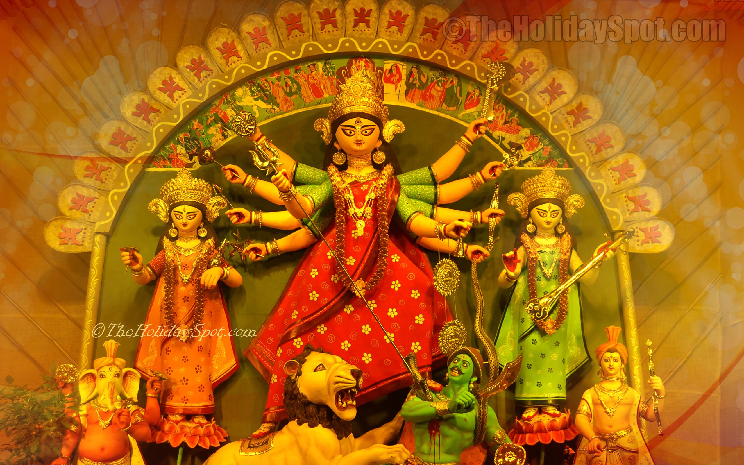 Durga Puja Wallpaper Full Size Hd - Idol Of Maa Durga - HD Wallpaper 