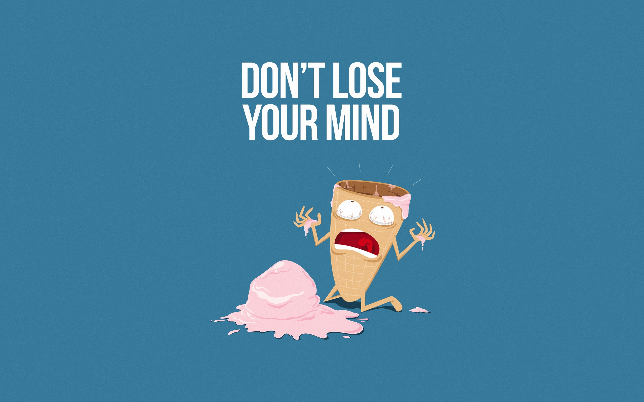 Wallpaper Of Ice Cream, Minimalist, Humor, Art Background - Don T Lose Your Mind - HD Wallpaper 