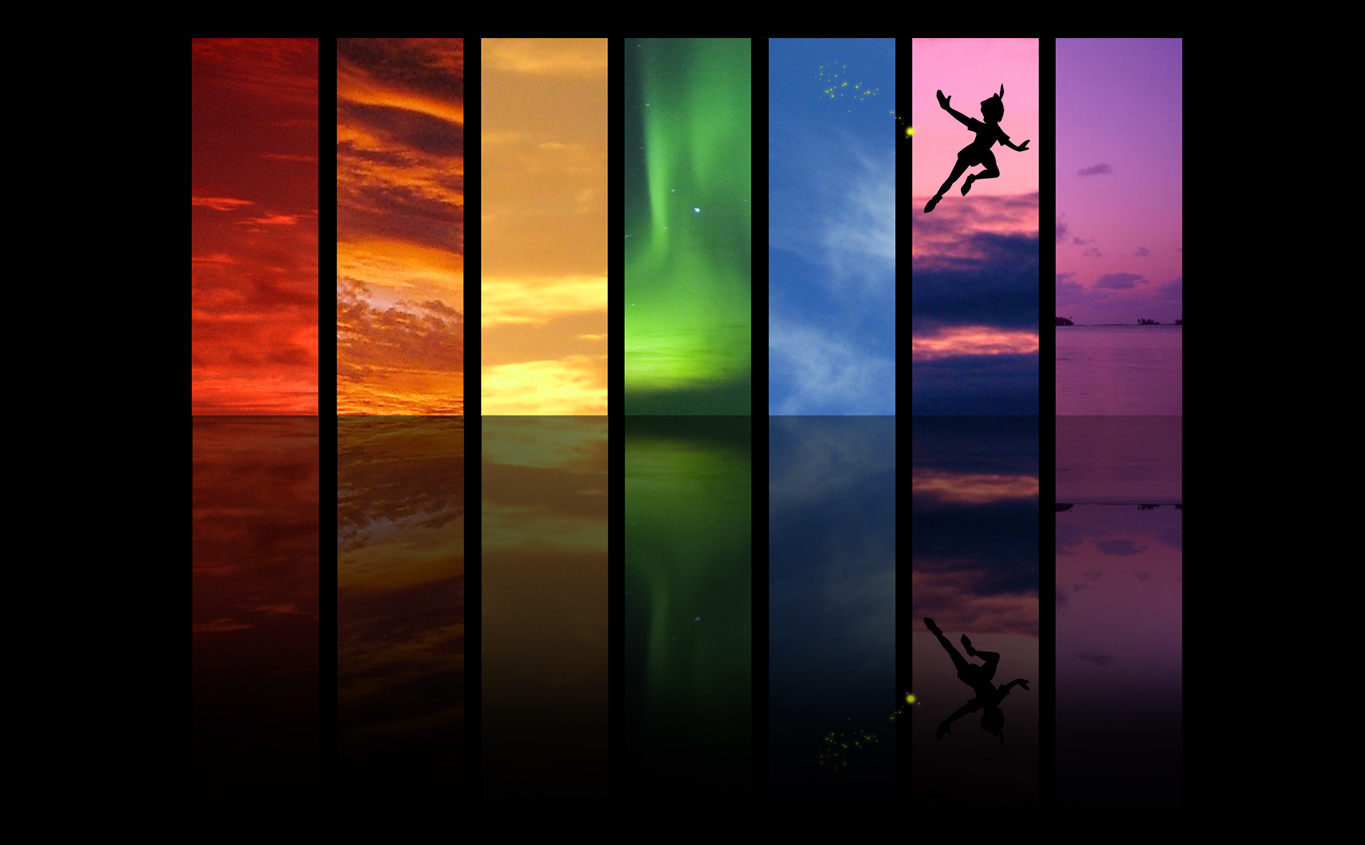 Rainbow Skies And Peter Pan Wallpaper - Peter Pan Desktop Background -  1365x845 Wallpaper 