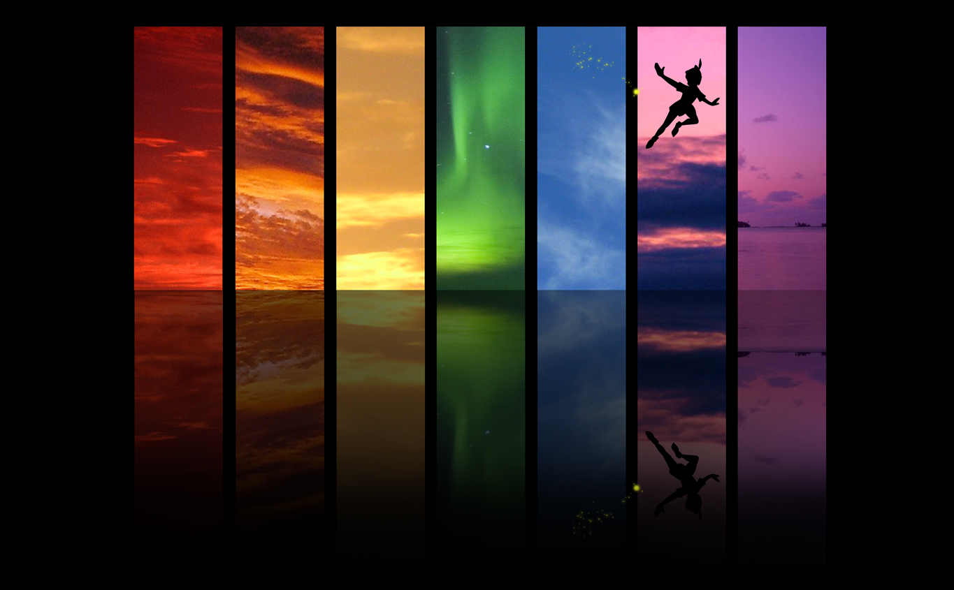 Rainbow Skies And Peter Pan Wallpaper - Peter Pan Desktop Background - HD Wallpaper 