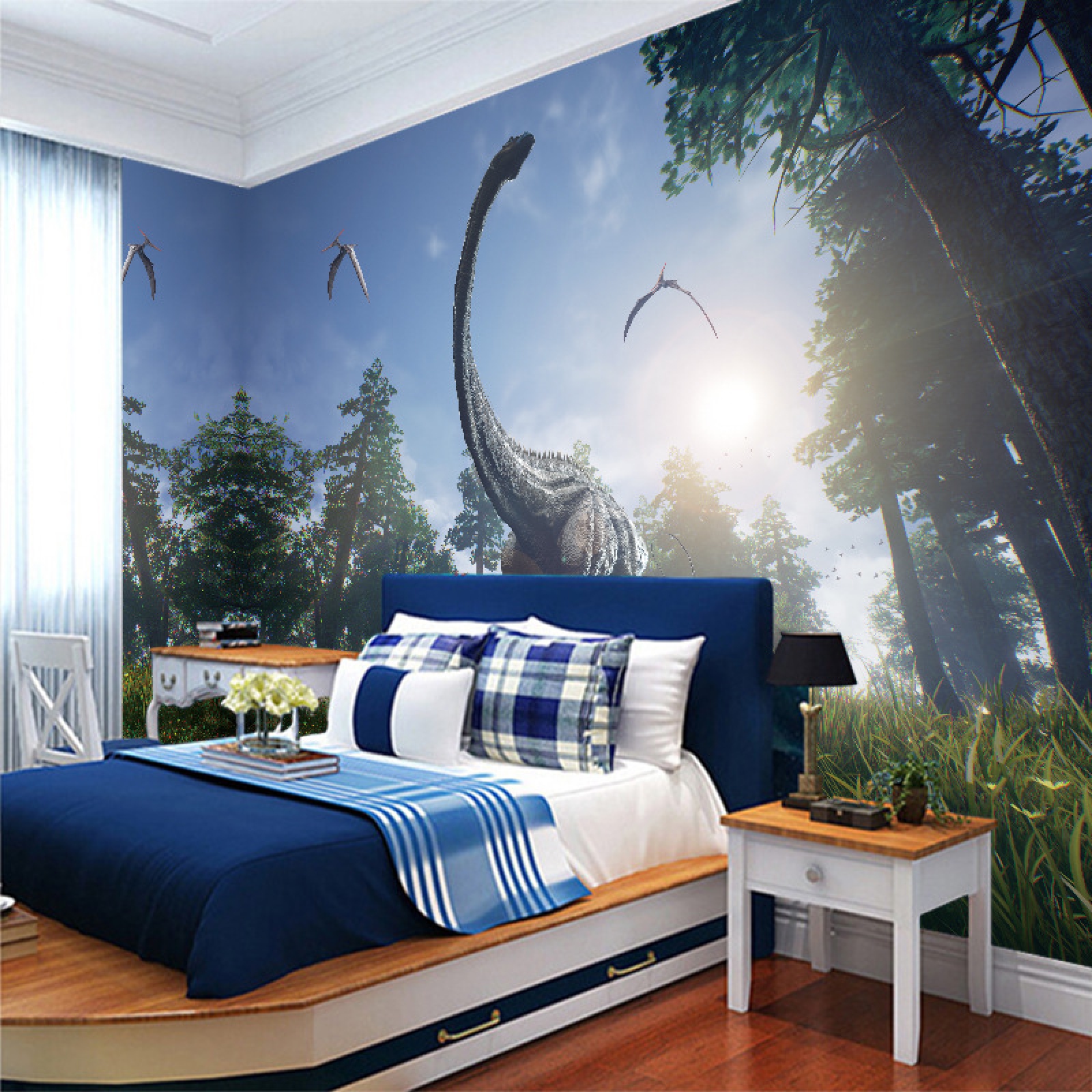Cartoon Wallpaper In Room - HD Wallpaper 