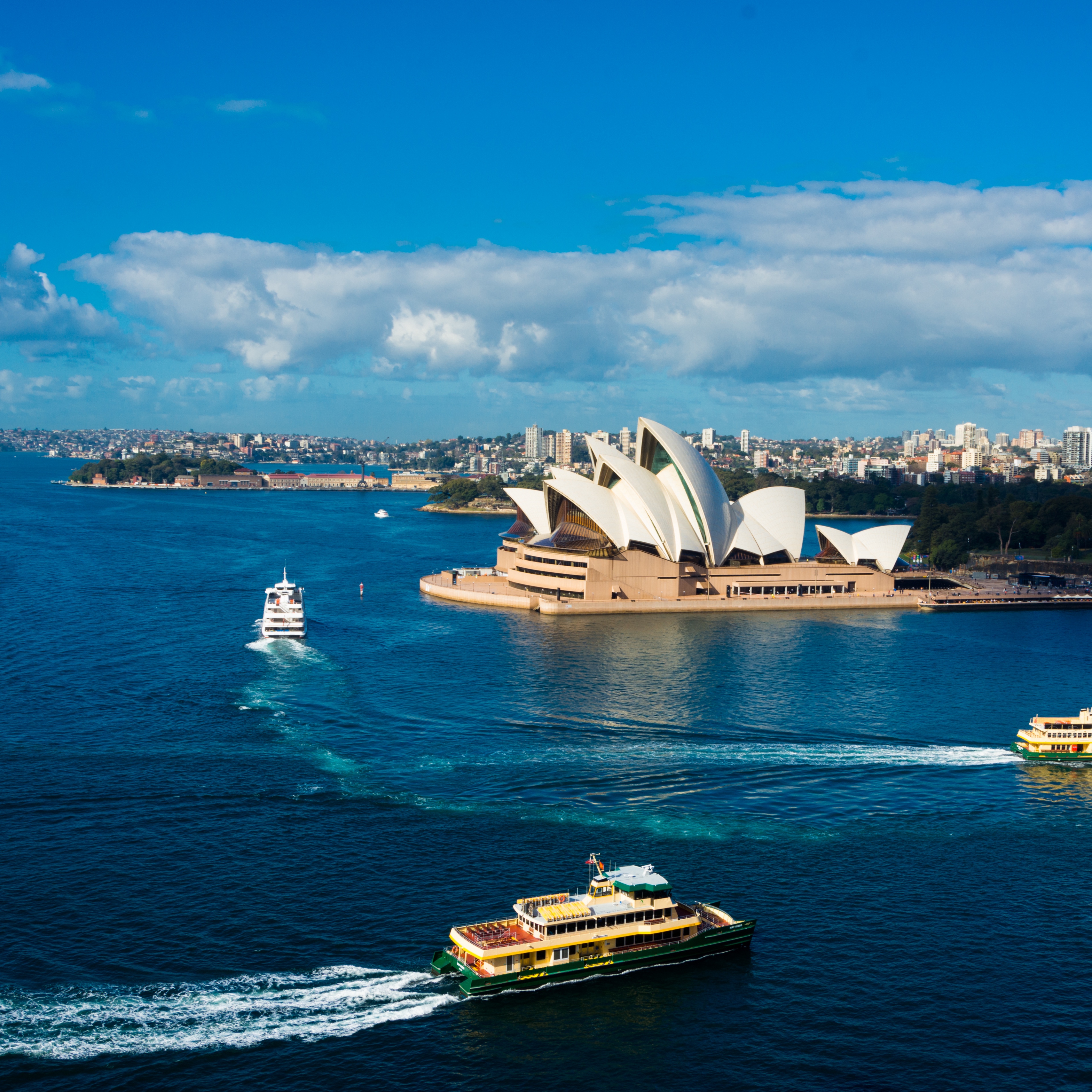 Wallpaper Sydney Opera House, Theater, Harbor, Ships, - Sydney Opera House - HD Wallpaper 