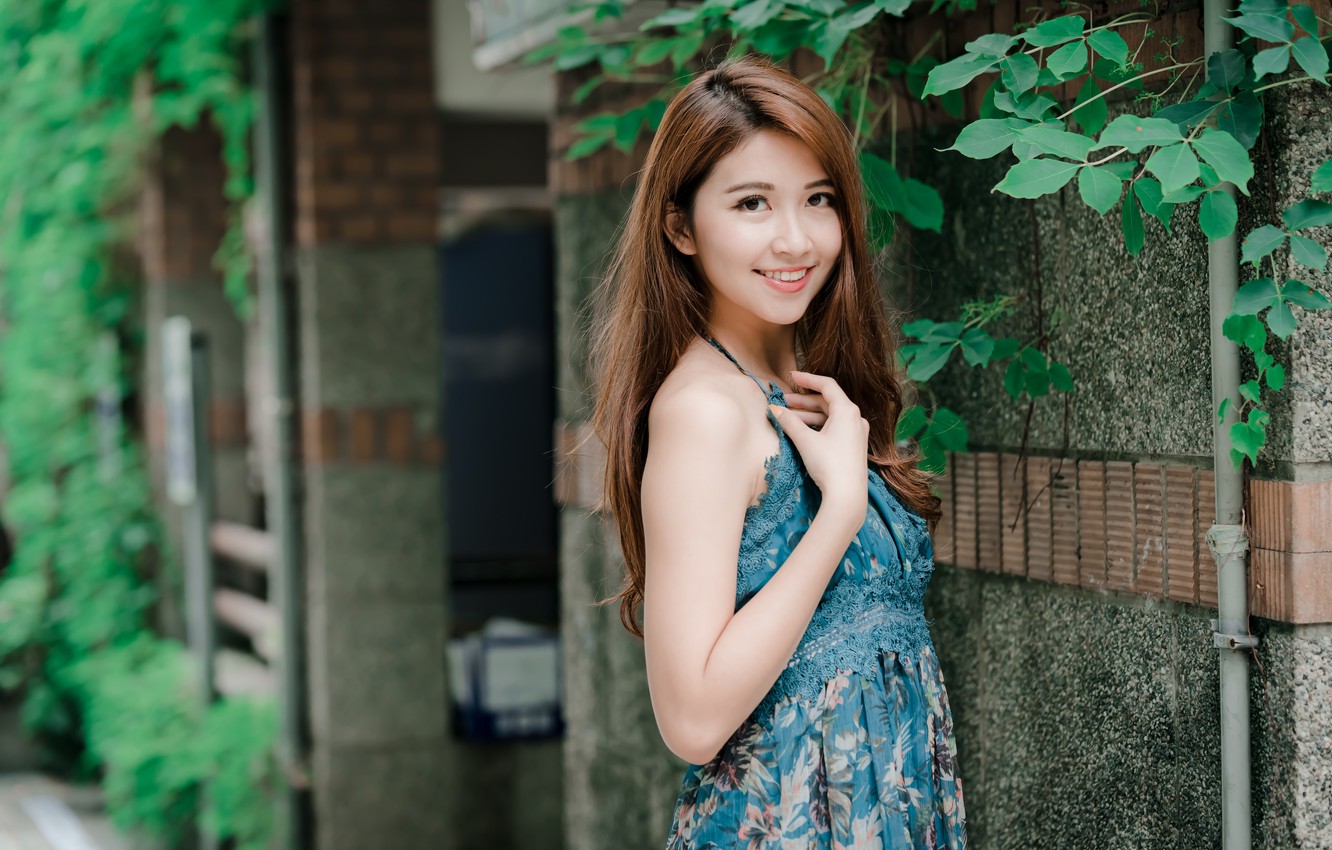 Photo Wallpaper Girl, Smile, Asian, Cutie - Girl - HD Wallpaper 