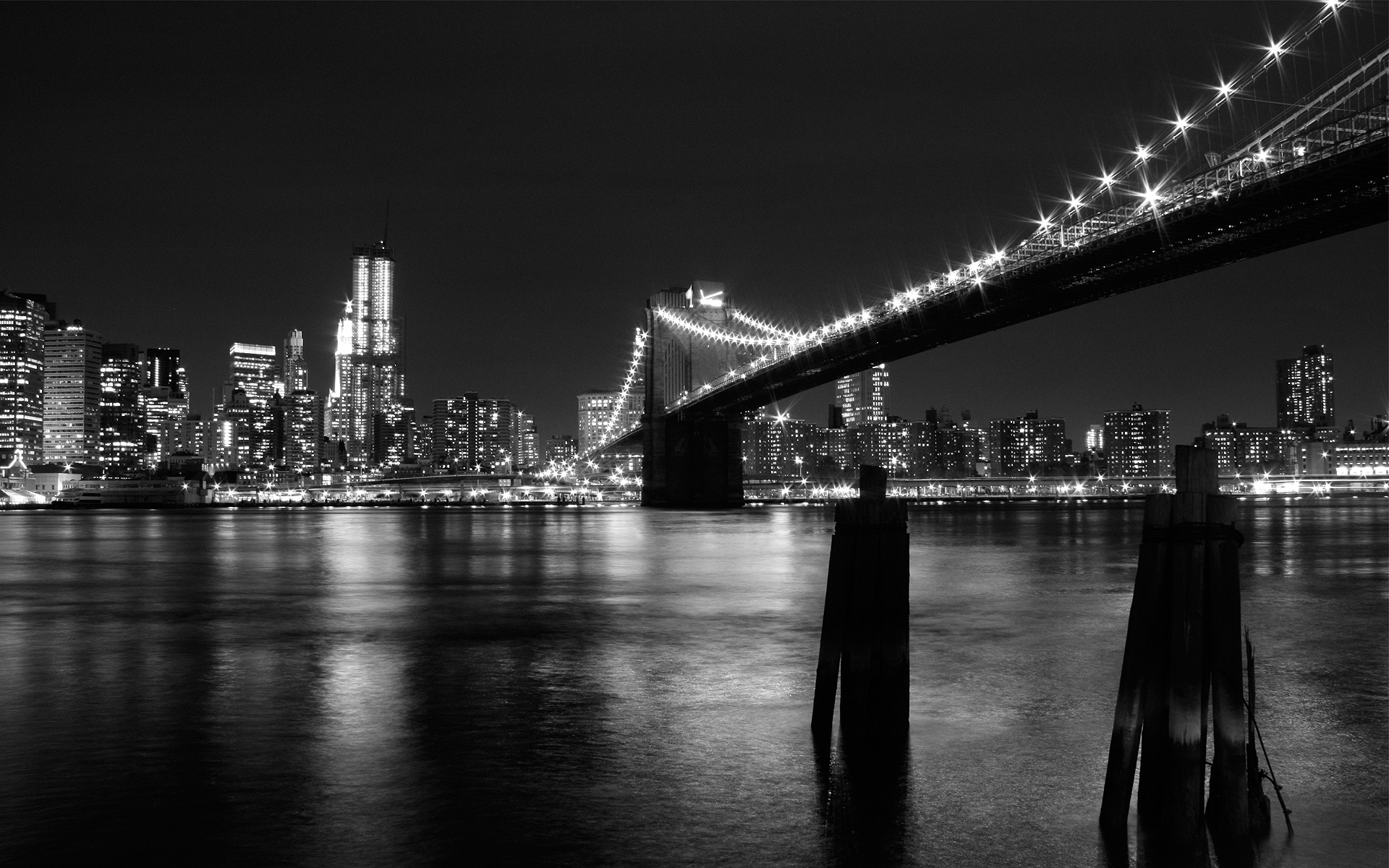 Brooklyn Bridge Wallpaper Black And White - HD Wallpaper 