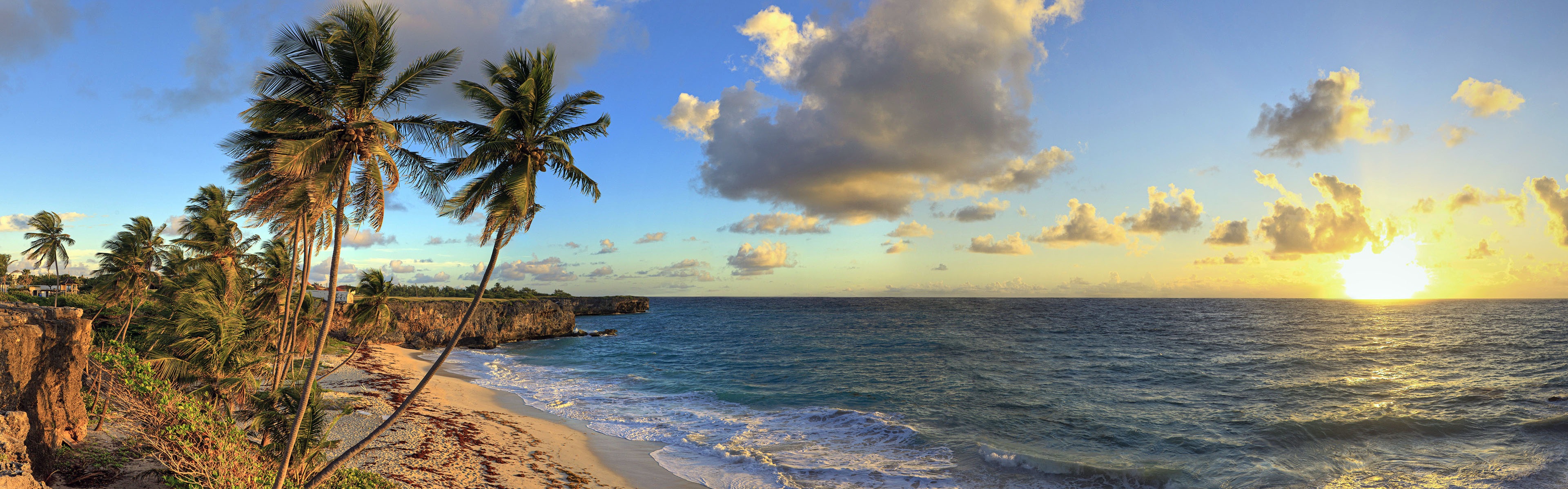 Beautiful Beach Sunset, Windows 8 Panoramic Widescreen - Panoramic Background - HD Wallpaper 