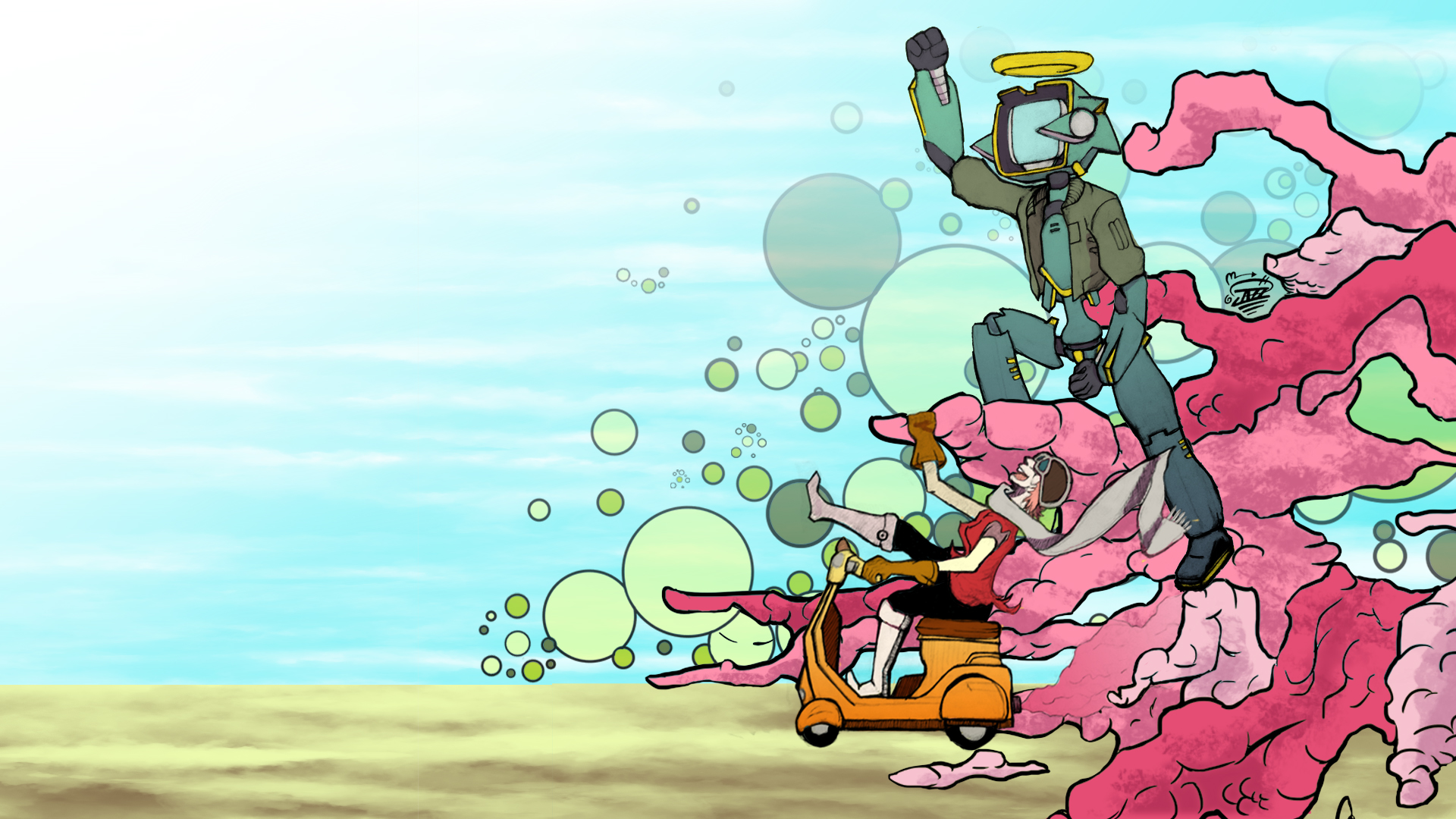 Flcl Progressive Desktop Background - HD Wallpaper 