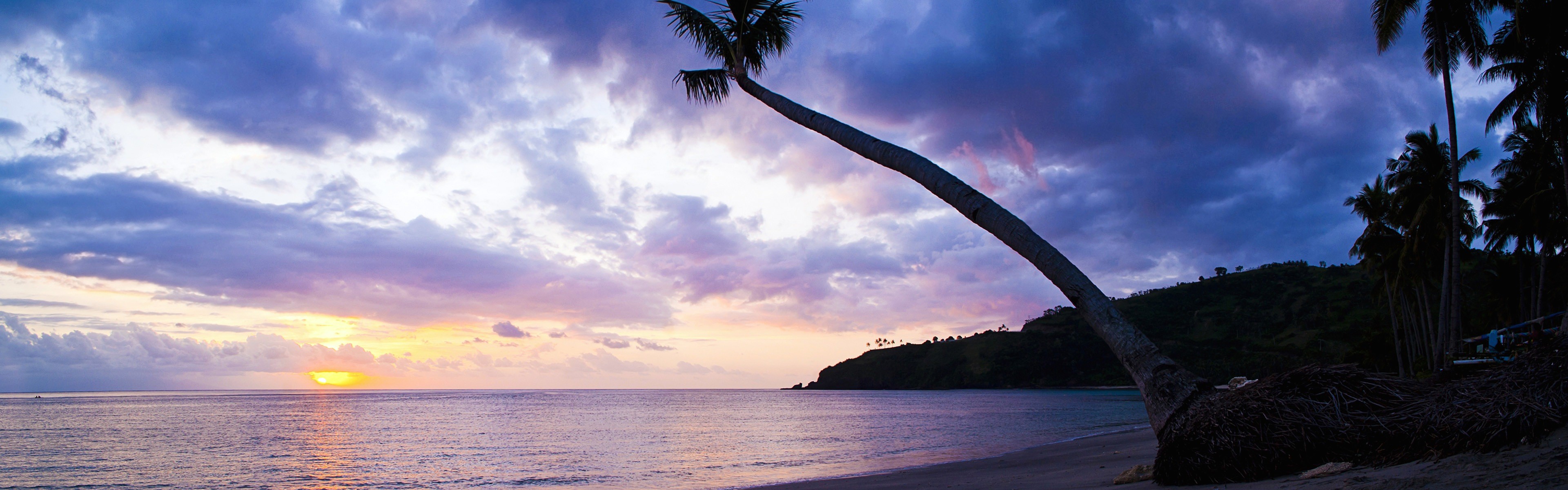 3840x1200, Beautiful Beach Sunset, Windows 8 Panoramic - 4k Panoramic Wallpaper Beach - HD Wallpaper 