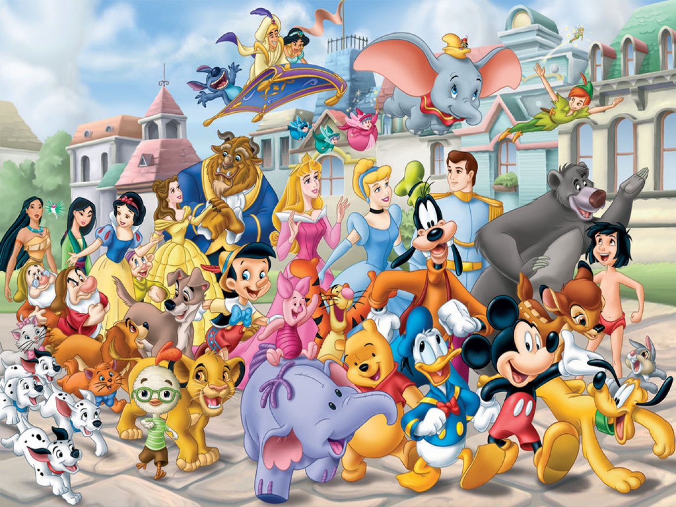 Disney Characters Hd Desktop Wallpaper - High Resolution Disney Characters  - 1366x1024 Wallpaper 