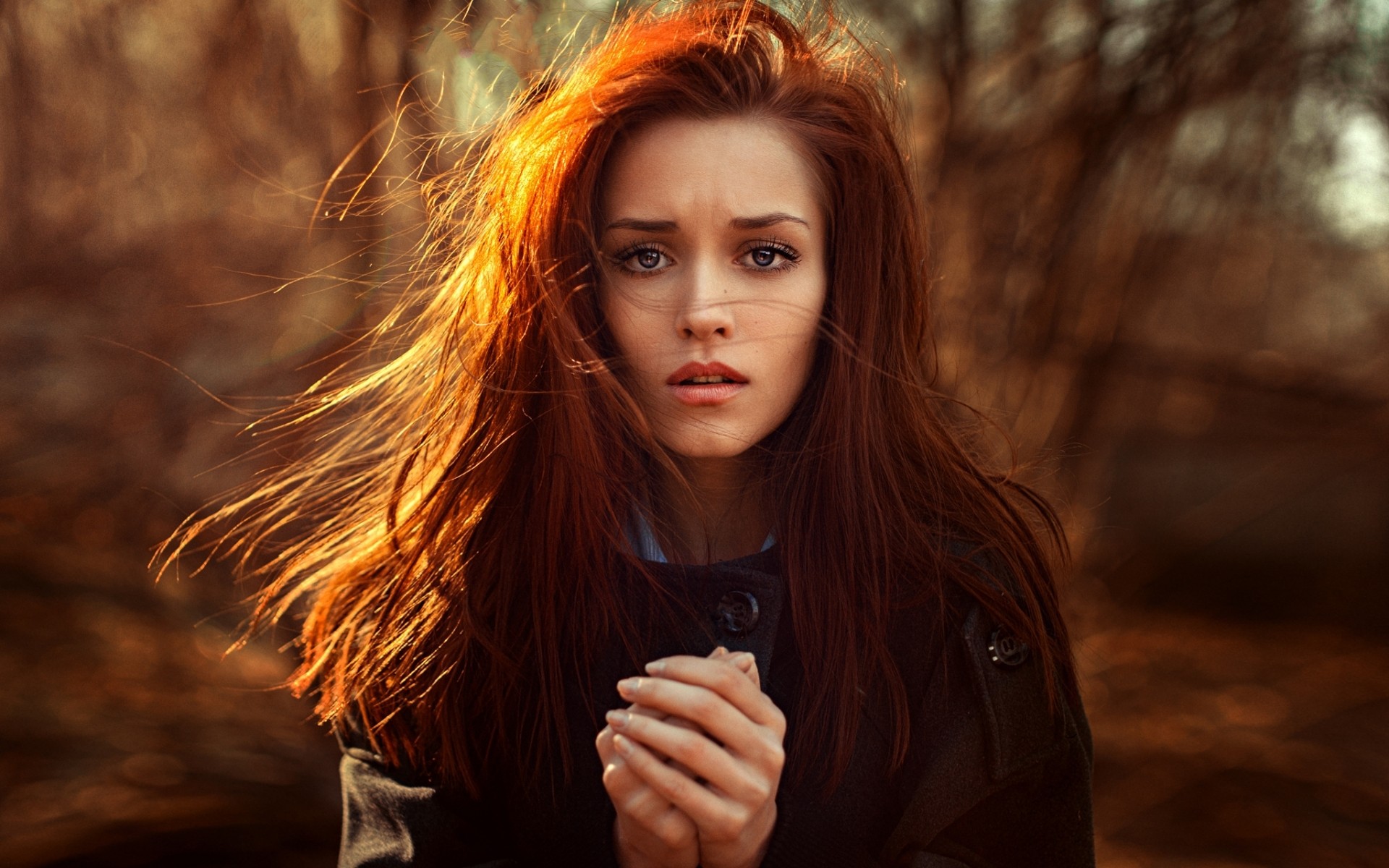 Redhead Girl - HD Wallpaper 