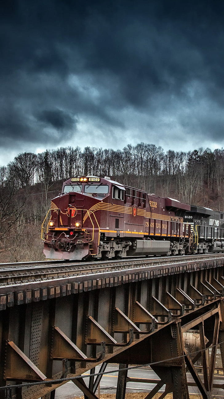 Train, Railway, Freight Train, Hd Wallpaper - Train Wallpaper Iphone -  728x1294 Wallpaper 