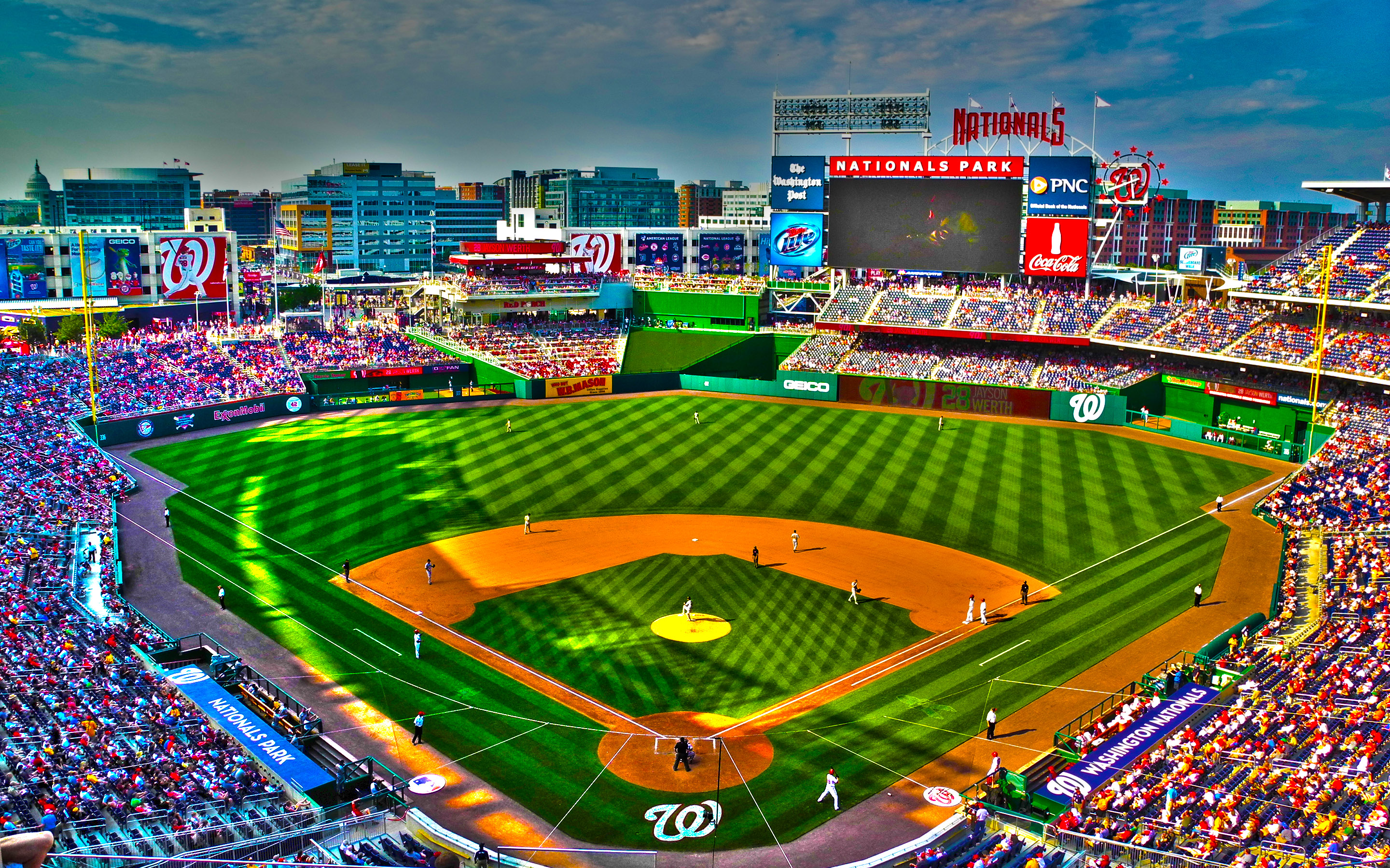 Baseball Field Widescreen Wallpaper Background - Nationals Park - HD Wallpaper 