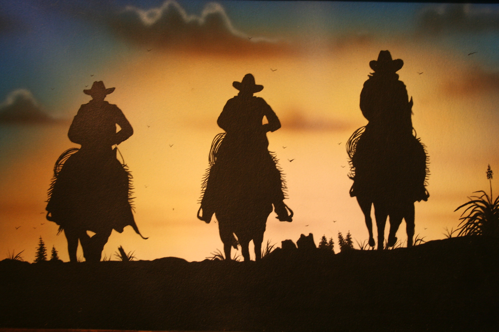 Cowboys On The Horizon - HD Wallpaper 