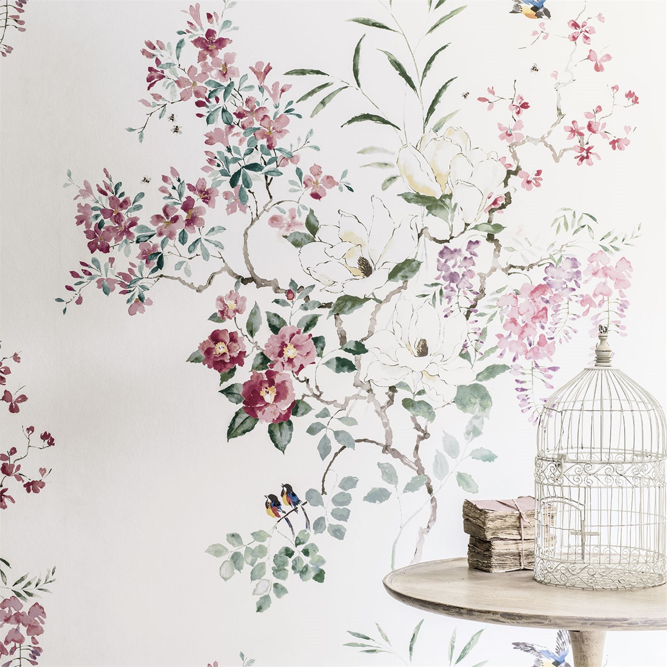 Magnolia & Blossom Panel B, A Wallpaper By Sanderson, - Sanderson Magnolia And Blossom - HD Wallpaper 