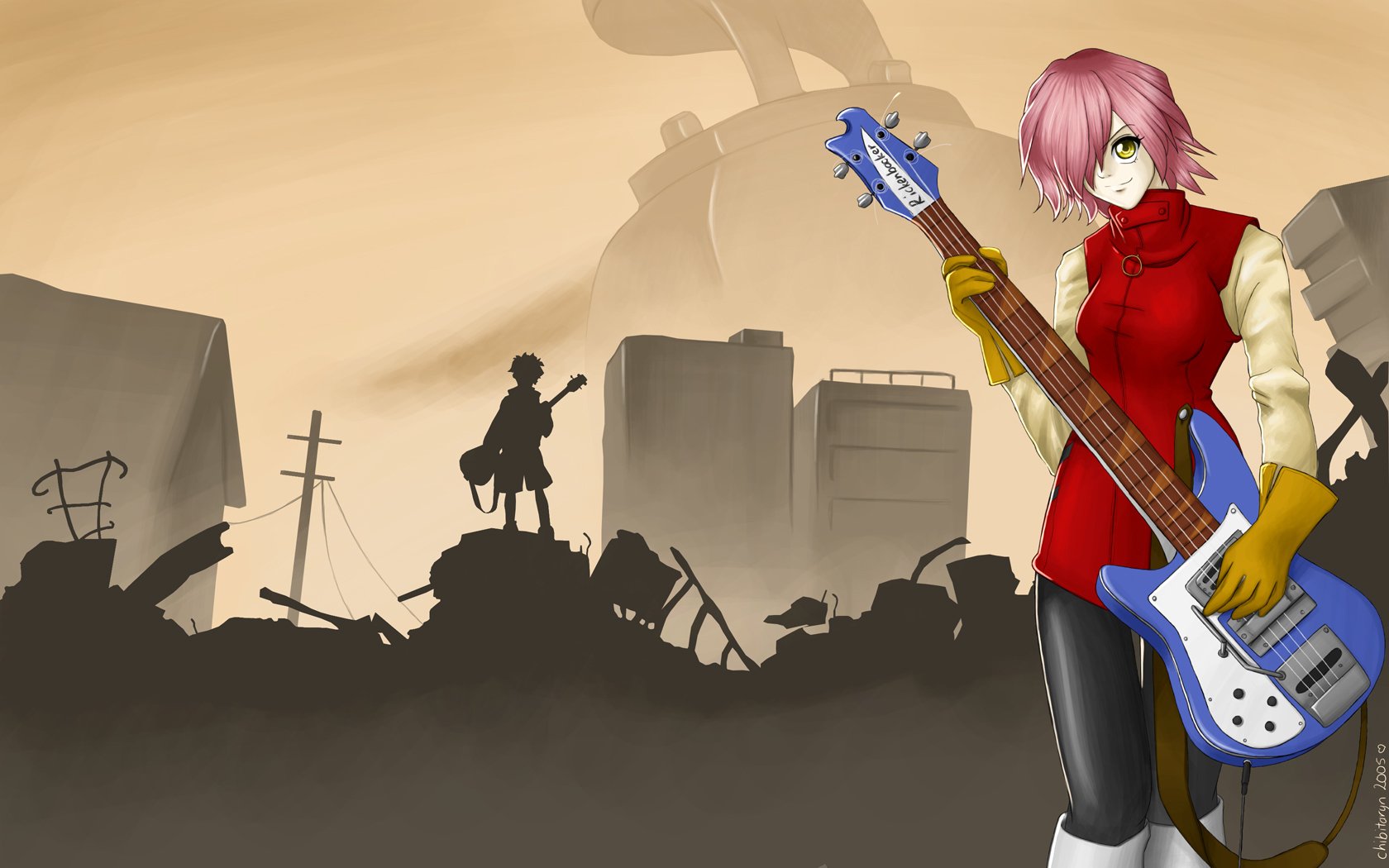 Haruko Flcl Guitar Rickenbacker - HD Wallpaper 