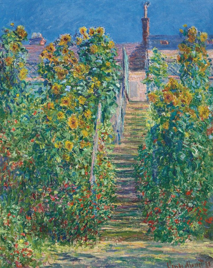 Steps At Vetheuil Claude Monet - HD Wallpaper 