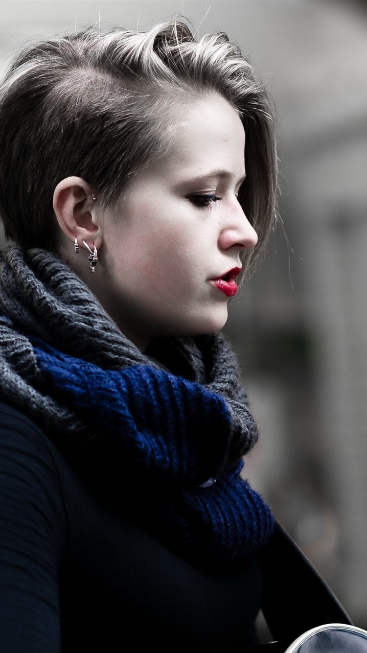 Iphone Wallpaper Guitar Girl, Music, Red Lips - Styles Girl Hd - HD Wallpaper 