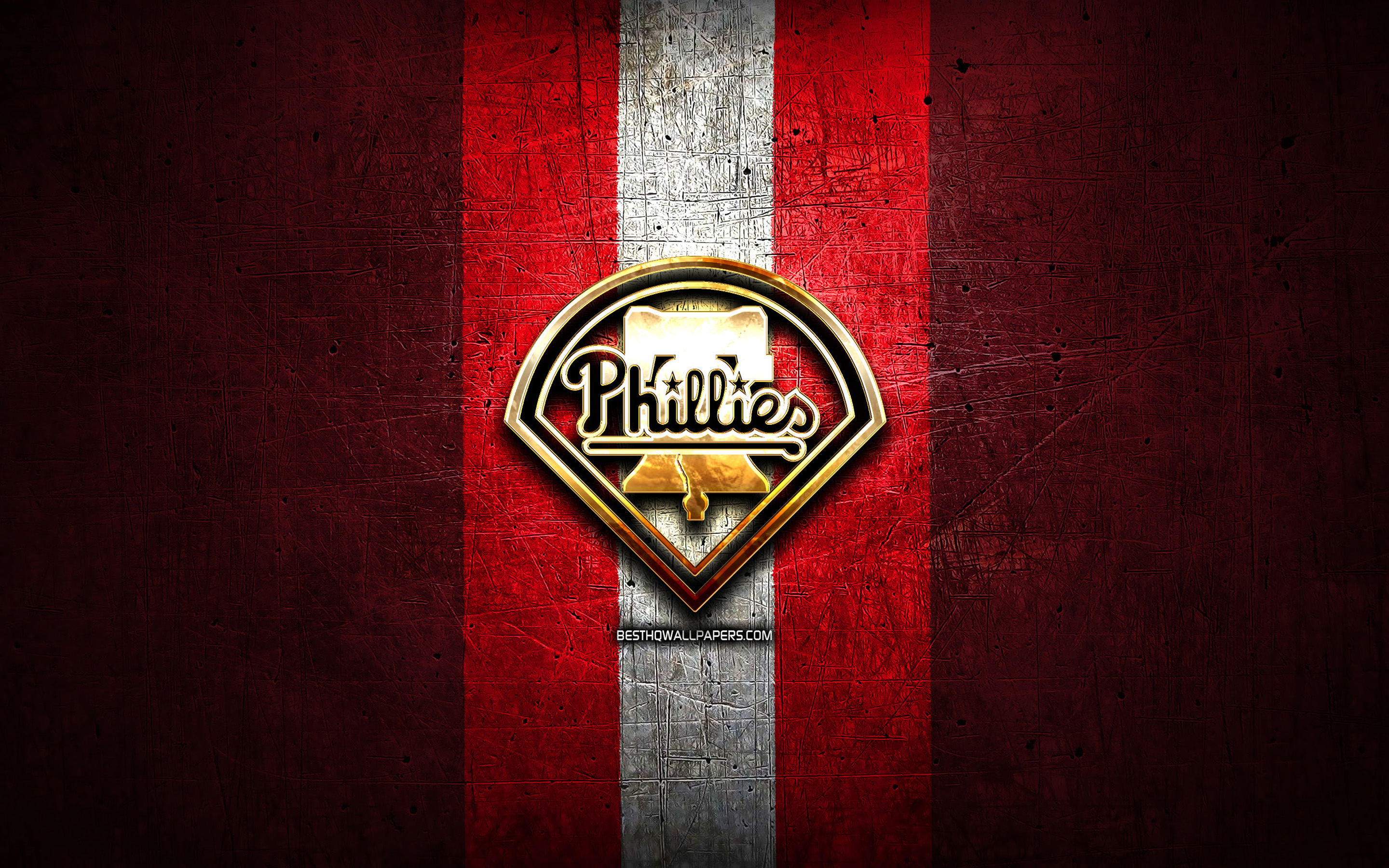 Philadelphia Phillies, Golden Logo, Mlb, Red Metal - Southampton Fc - HD Wallpaper 