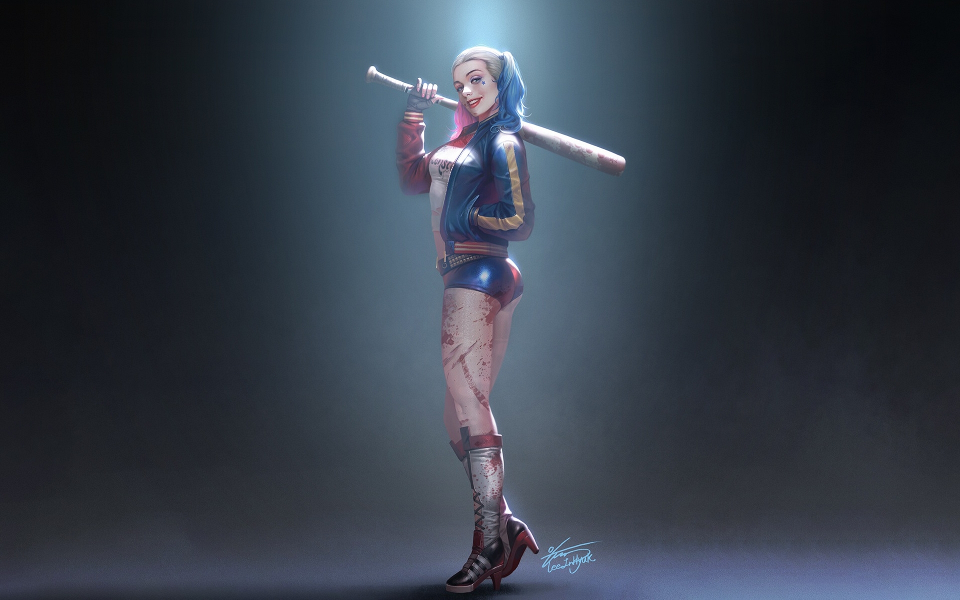 Wallpaper Of Baseball, Blood, Dc Comics, Girl, Harley - Harley Quinn - HD Wallpaper 