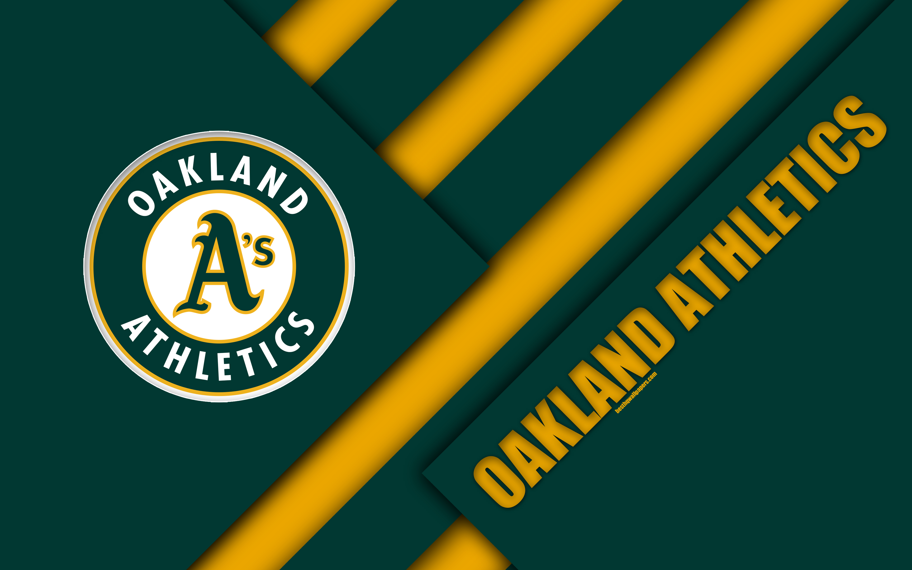 Oakland Athletics, Mlb, 4k, Green Yellow Abstraction, - Chennaiyin Fc Logo Hd Download - HD Wallpaper 