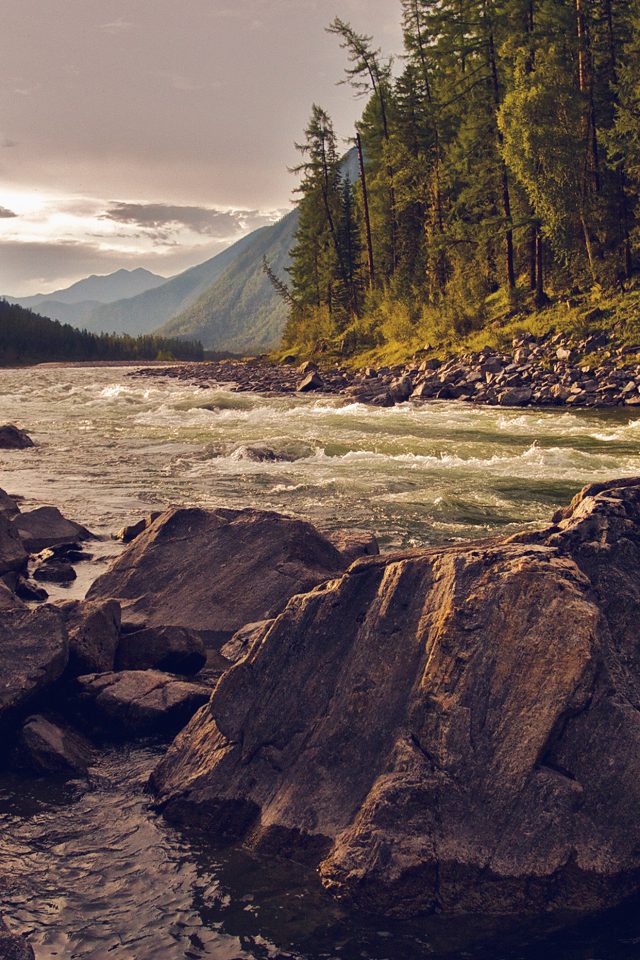 Mountain River Lake Nature Summer Cam Iphone Wallpaper - Natural Mountain Wallpaper Iphone - HD Wallpaper 