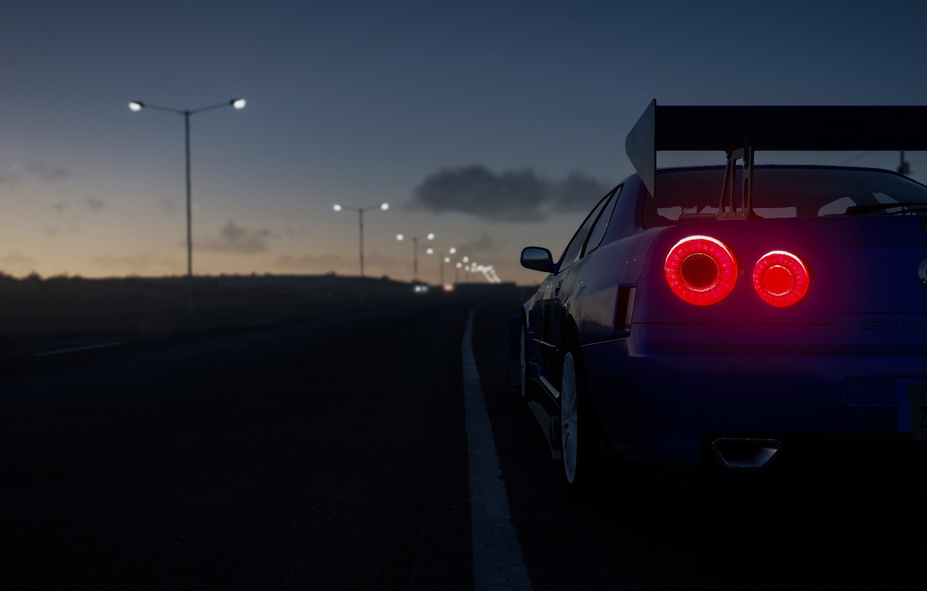 Photo Wallpaper Car, The Crew, Gt-r 34, Skyline R34 - Nissan R34 Gtr На Рабочий Стол - HD Wallpaper 