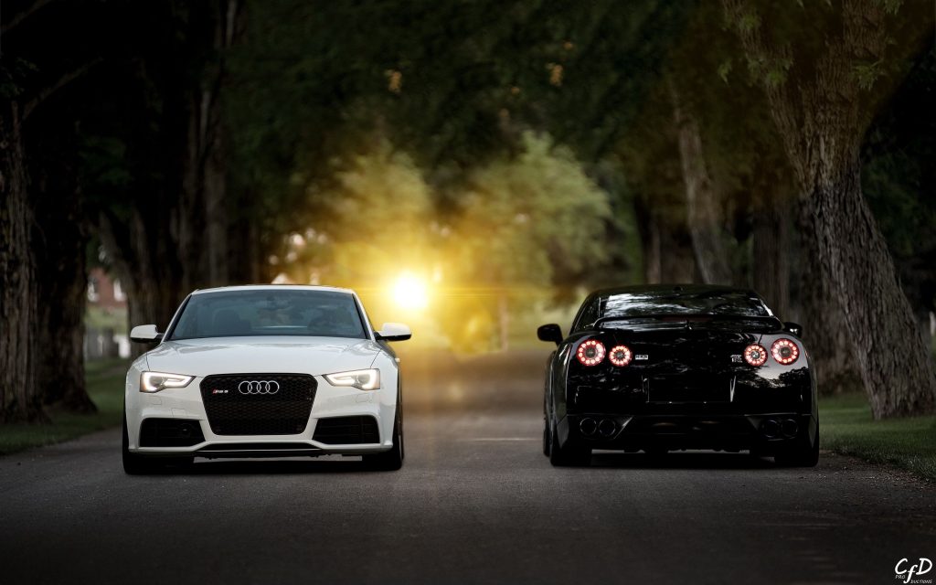 Black Gtr Wallpaper Free Number Bu Pic Hwb36587 - Audi Rs5 Nissan Gtr - HD Wallpaper 