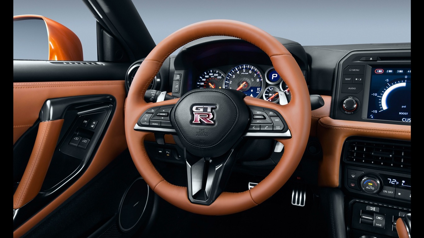 2017 Orange Nissan Gtr Auto Hd Wallpaper - Gt R 2016 - HD Wallpaper 