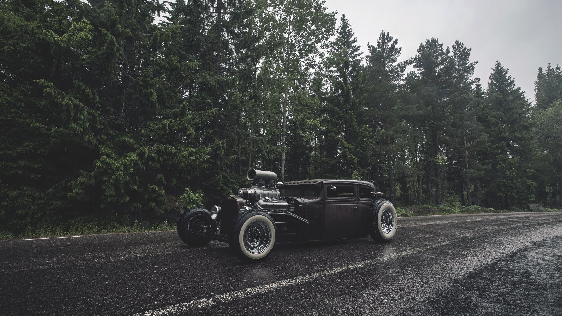 Black Hot Rod 3 - Antique Car - HD Wallpaper 