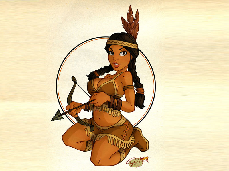 Native American Weapons Tattoo Flash Photo - Hot Sexy Indian Cartoon - HD Wallpaper 