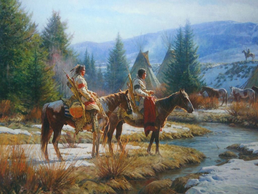 Red Indian Wallpaper - Painting Of Native Americans - HD Wallpaper 