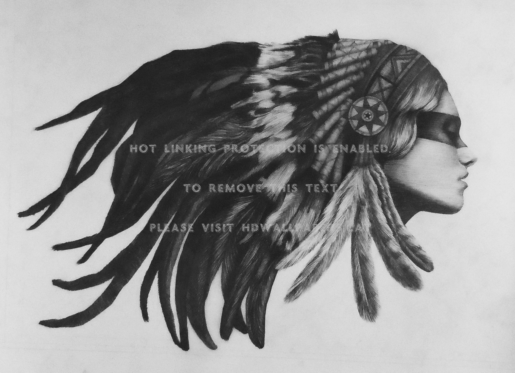 Indian Art Girl Native American Abstract - Indianka Łapacz Snów Tattoo - HD Wallpaper 
