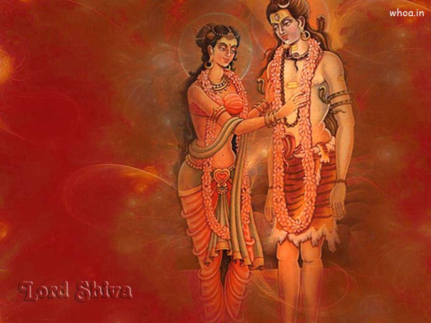 Lord Shiva Parvati Painting Art Hd Wallpaper - HD Wallpaper 