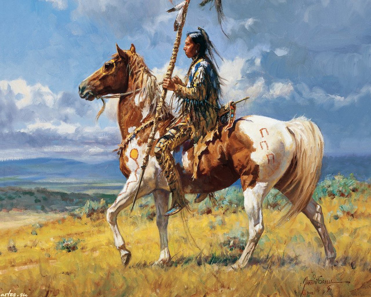 Native American Painted Horse - HD Wallpaper 