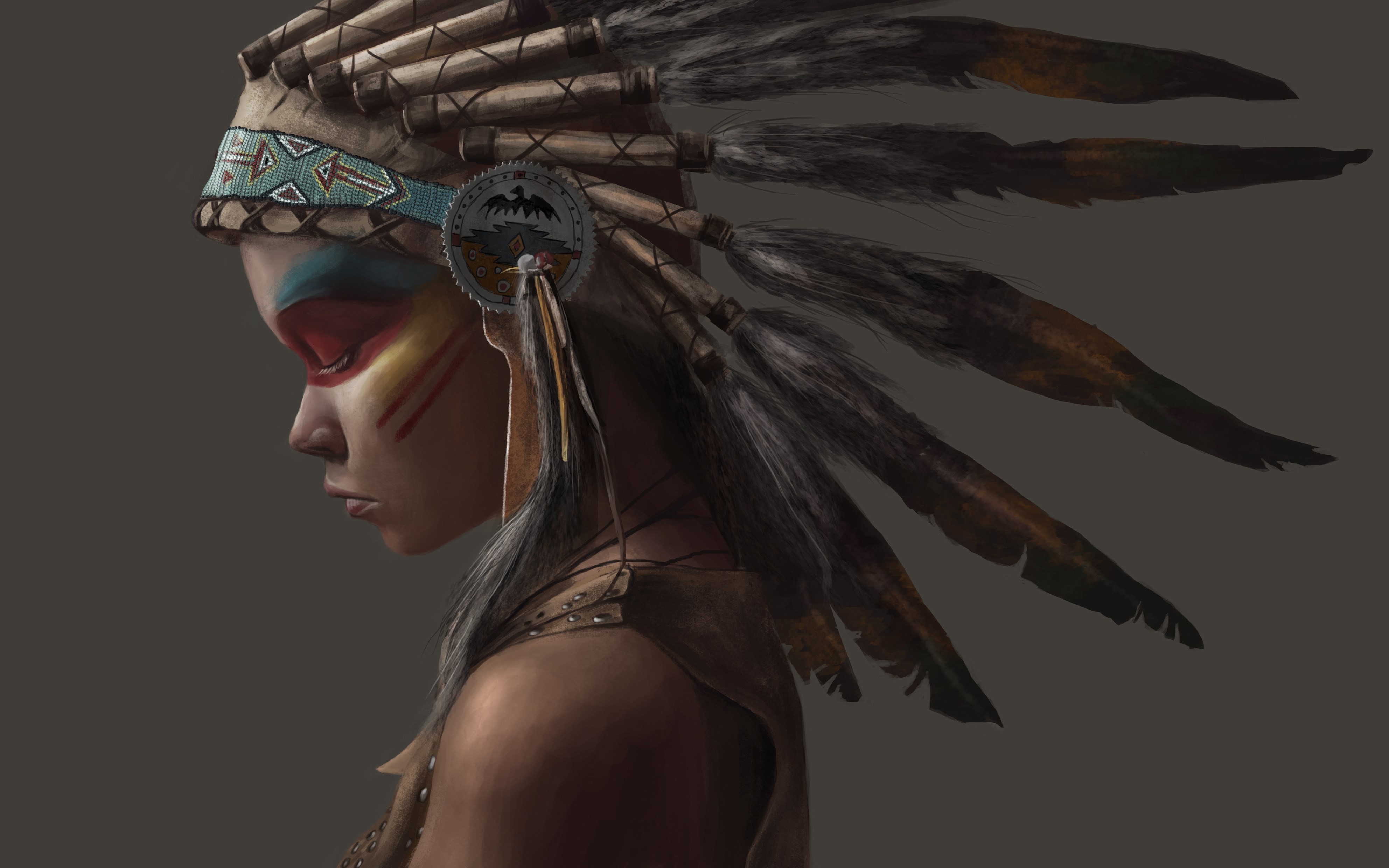 Native American Indian Artwork - HD Wallpaper 