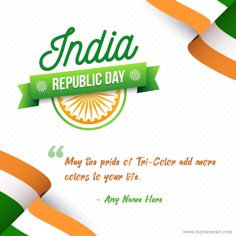 Republic Day Of India Greeting Card With Name - Republic Day Wishes - HD Wallpaper 