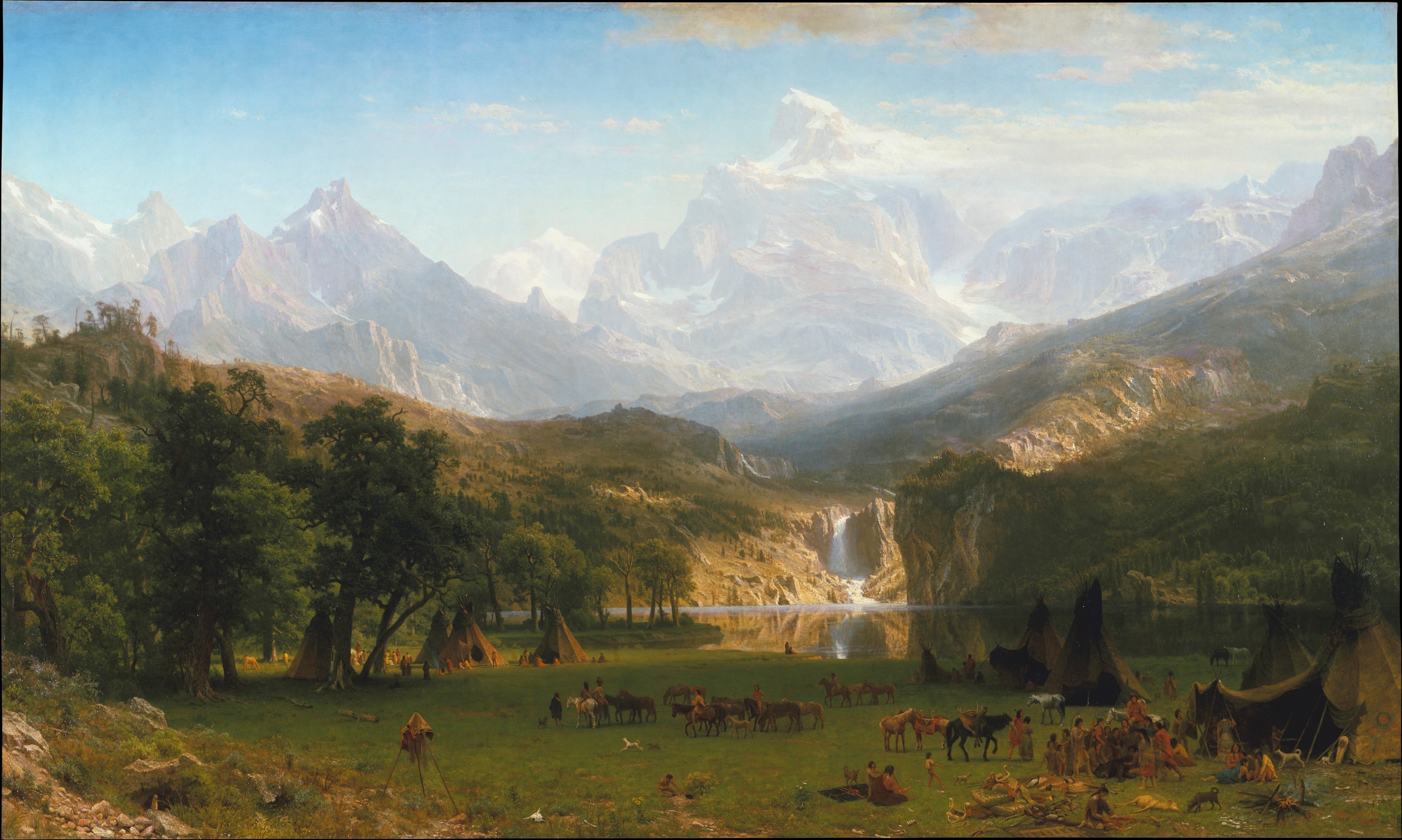 Bierstadt Rocky Mountains Lander's Peak - HD Wallpaper 