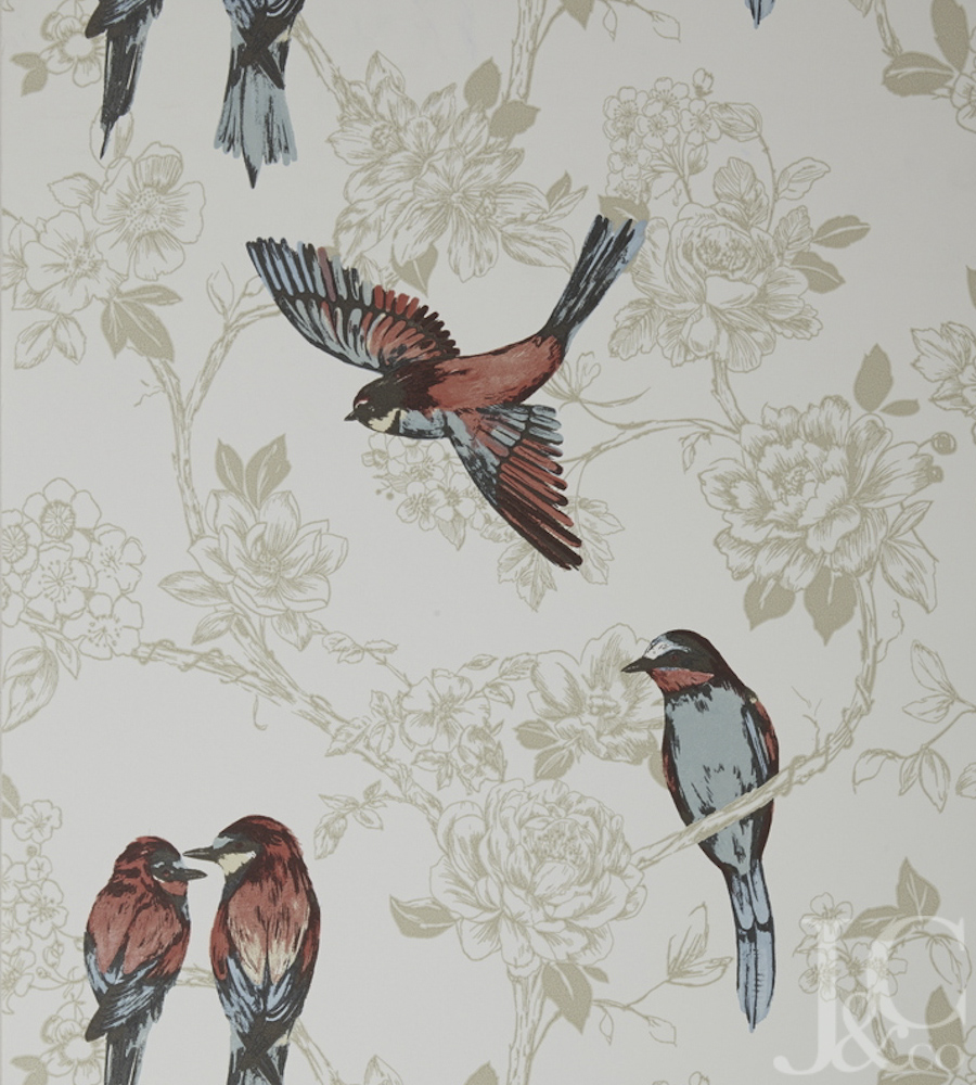 Vintage Home Wallpaper Birds - HD Wallpaper 