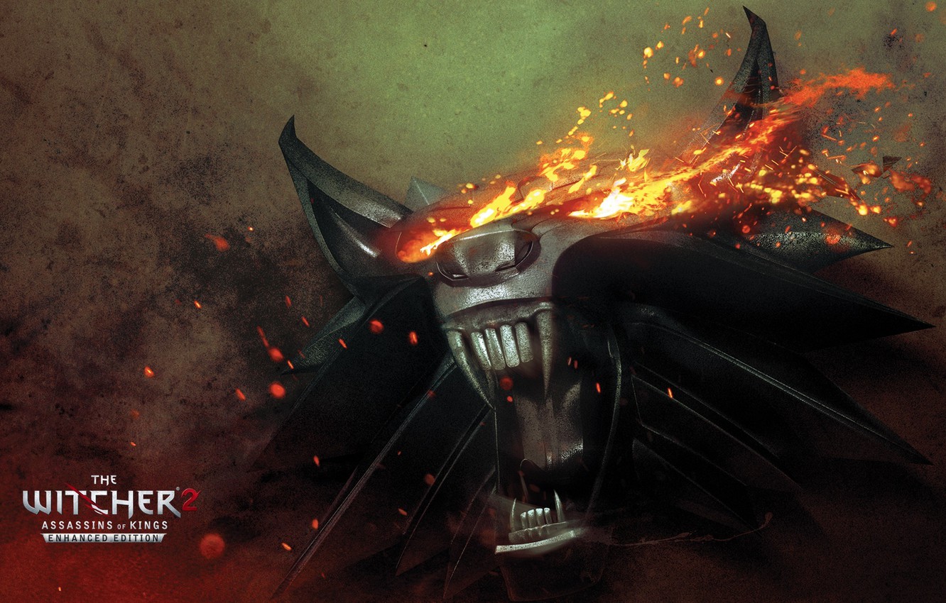 Photo Wallpaper Fire, Medallion, Fire, The Witcher - Witcher 2 - HD Wallpaper 
