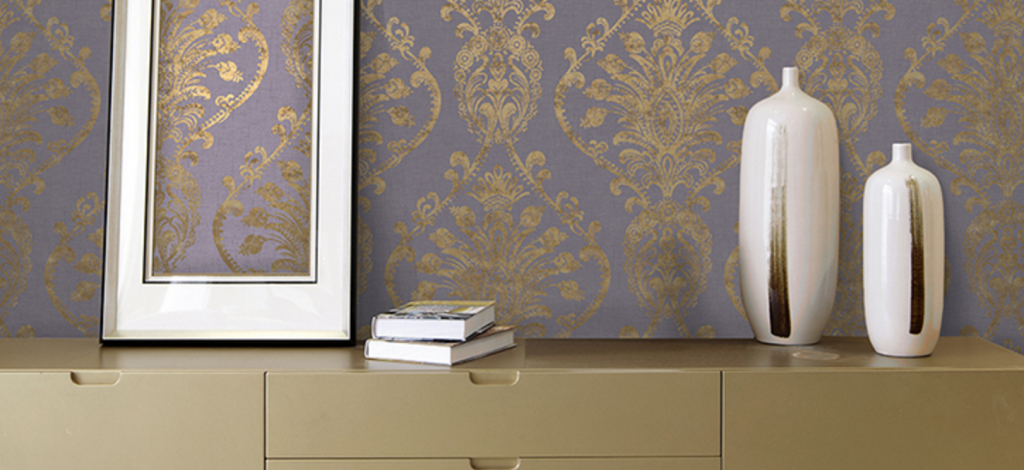 Total Wallcovering Purple Ornate Damask Decorline Wallpaper - Noble Ornate Damask Wallpaper From The Avalon Collection - HD Wallpaper 