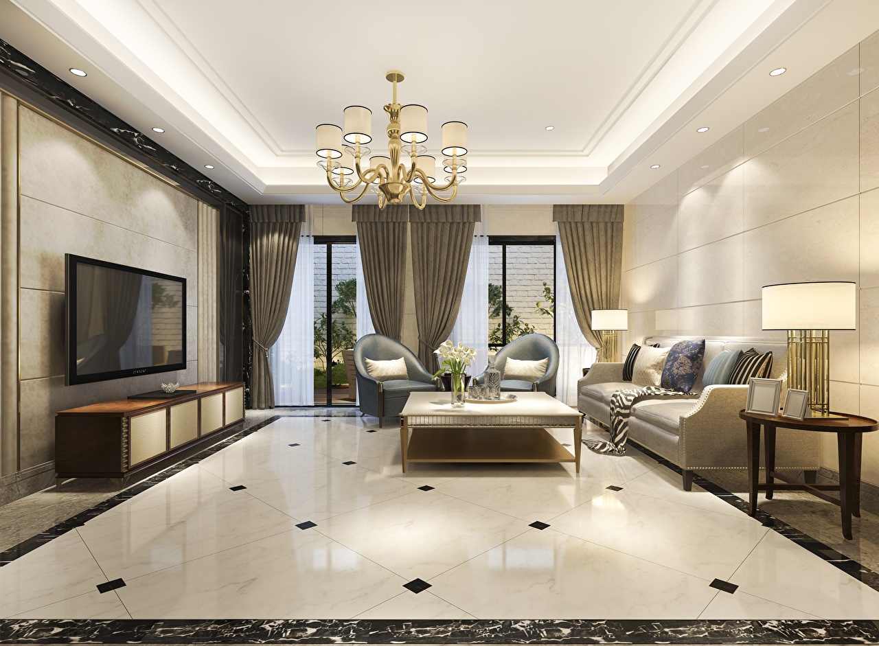 Luxury Modern Living Room Design - HD Wallpaper 