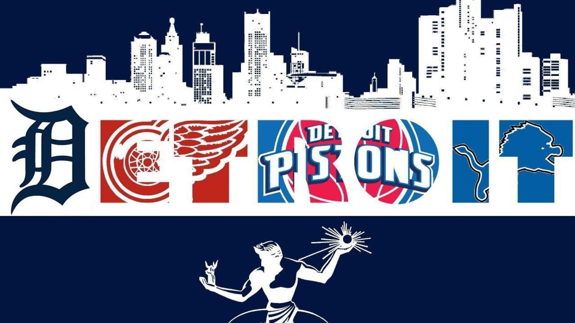 Tigers Detroit Pistons Wings Lions Red Images 
 Data-src - Detroit Sports Teams Logos - HD Wallpaper 