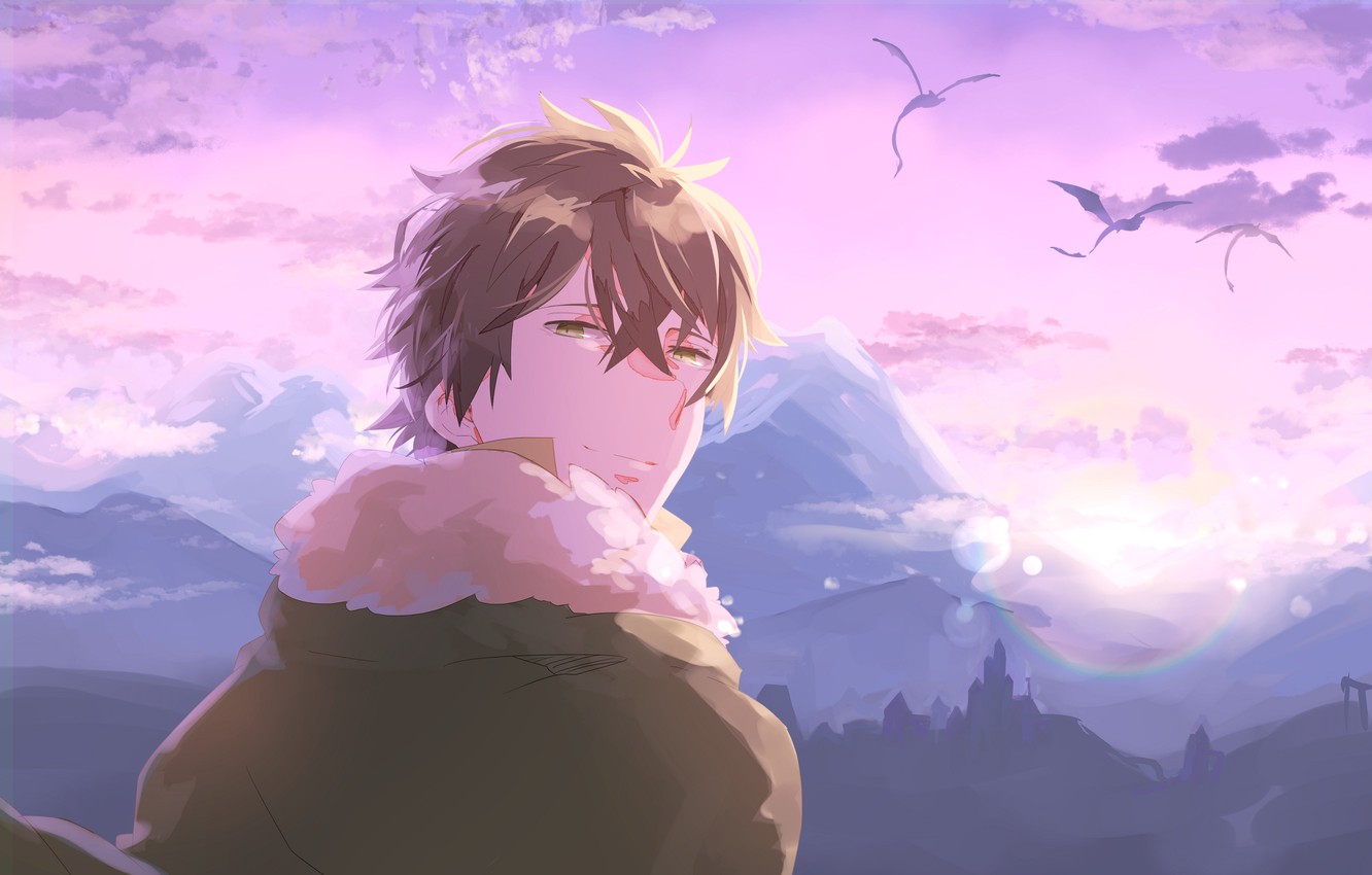 Photo Wallpaper The Sky, Dragons, Guy, The Rise Of - Naofumi Iwatani - HD Wallpaper 