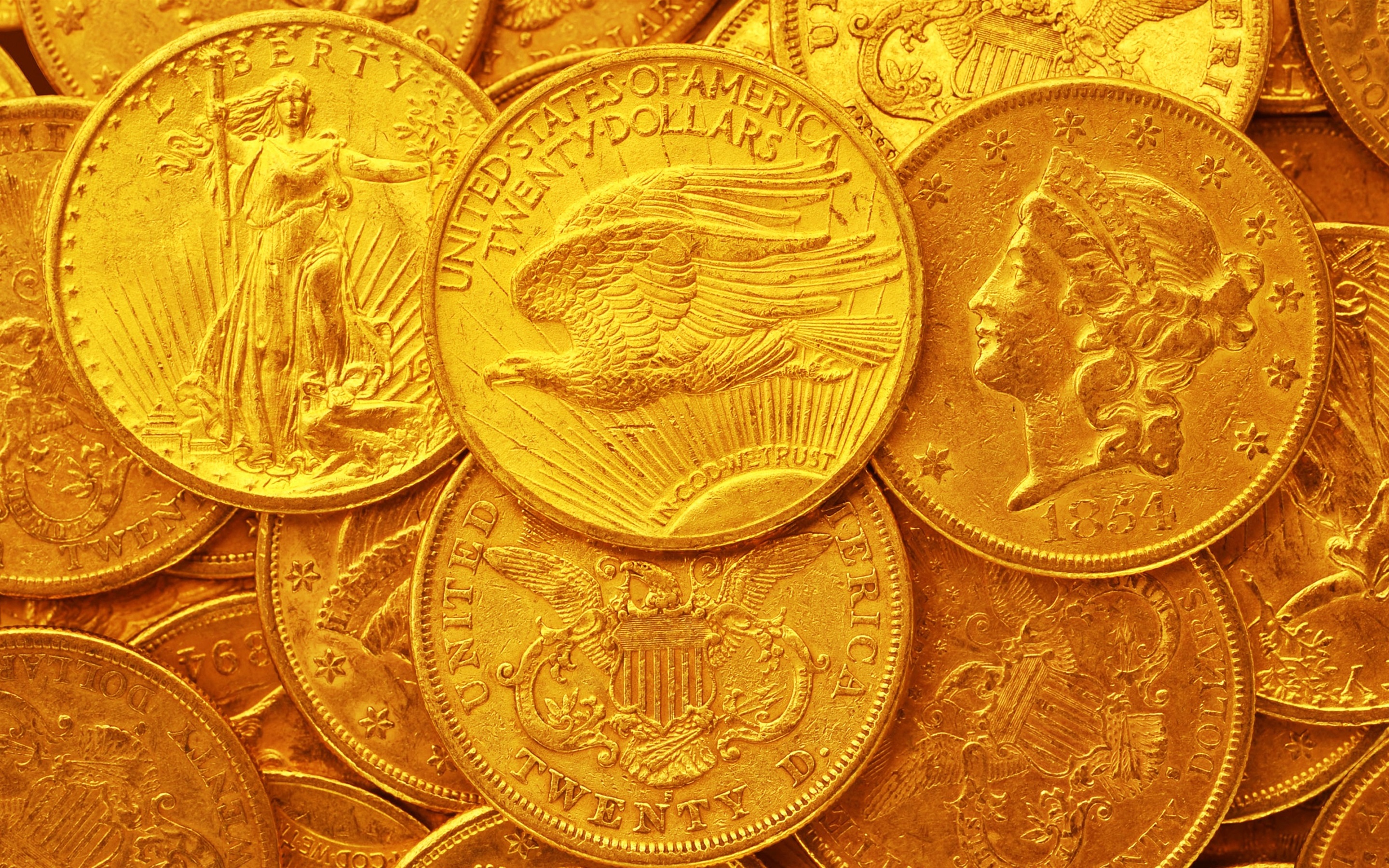 Wallpaper Us Dollars, Gold Coins - HD Wallpaper 