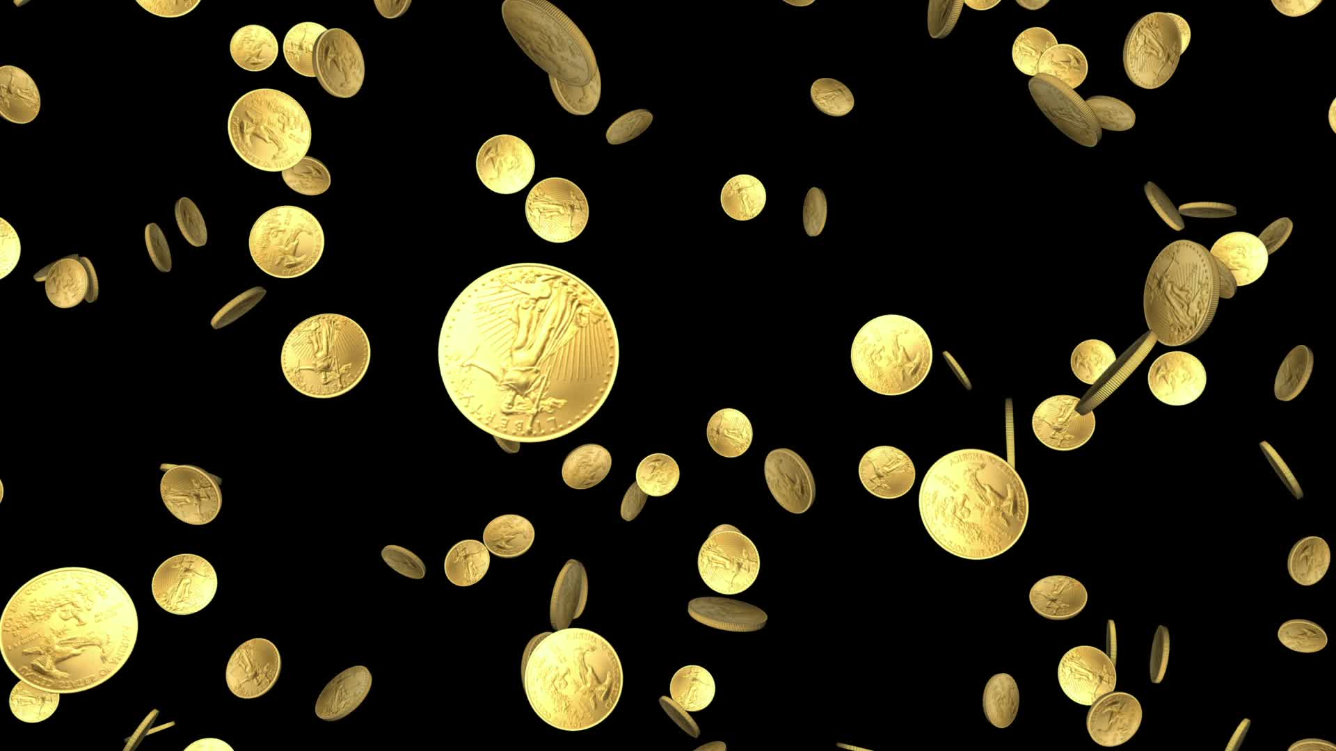 Gold Coins Falling Animation - HD Wallpaper 