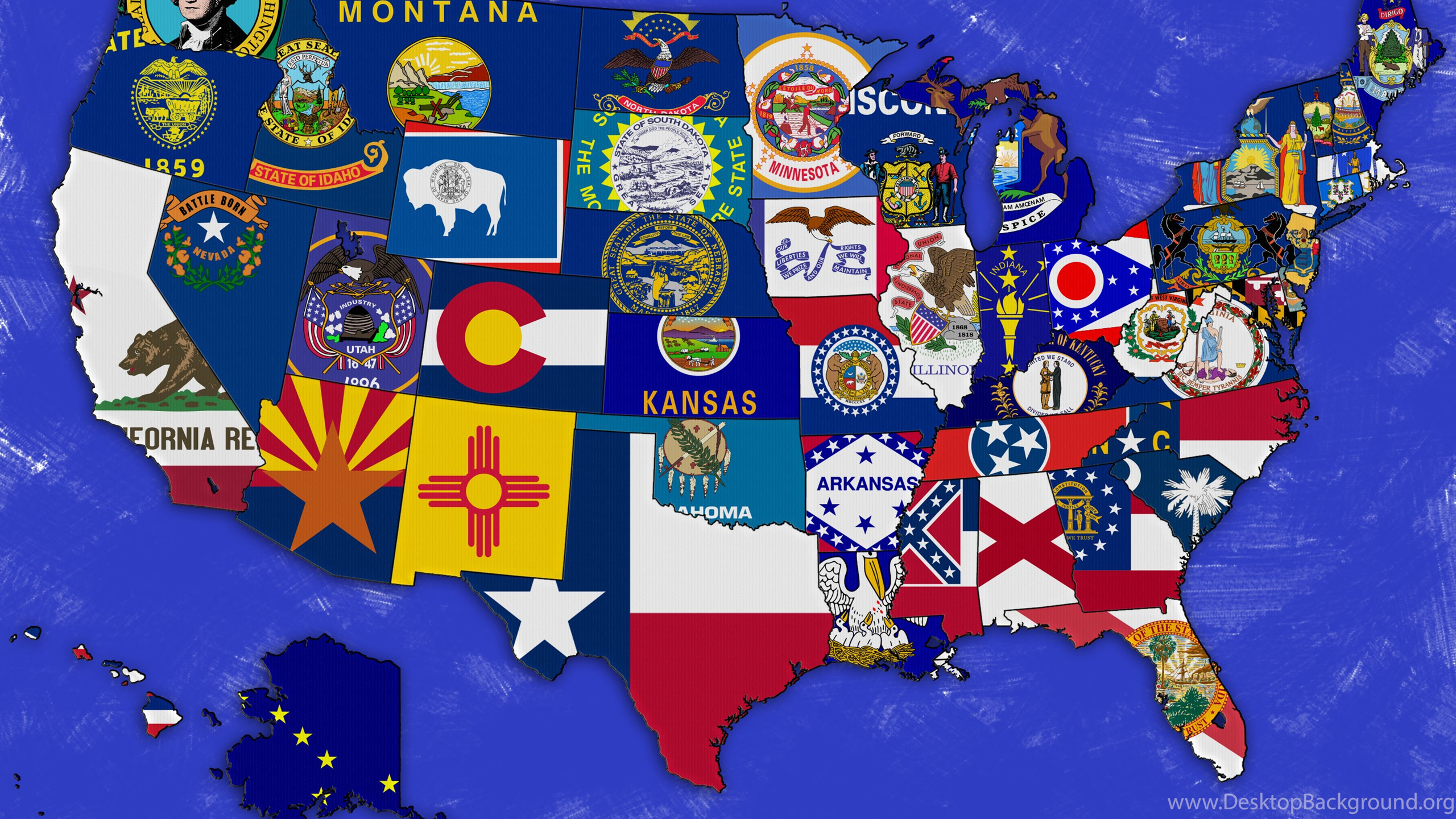 Usa Flag 50 States - HD Wallpaper 