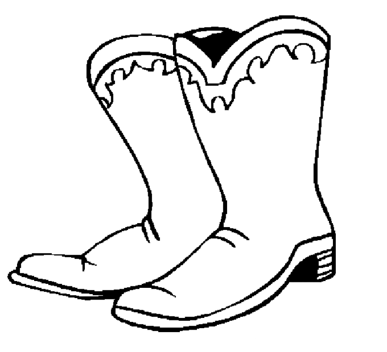 Free Printable Cowboy Coloring Pages For Kids - Boots Black And White - HD Wallpaper 