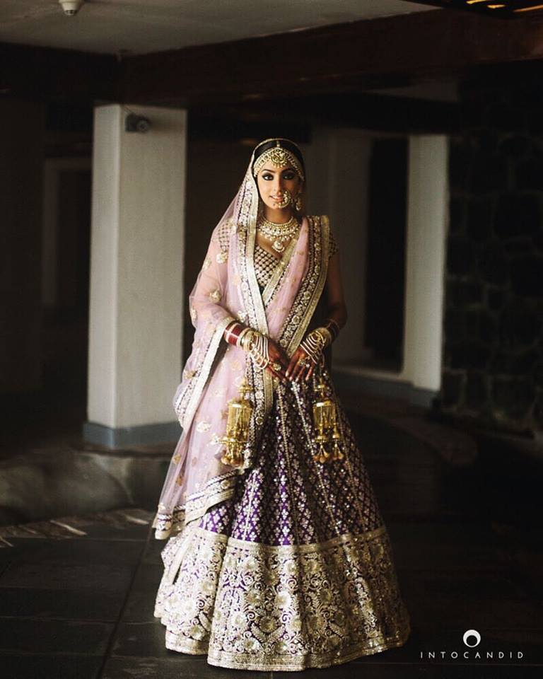 Lavender Colour Wedding Lehenga - HD Wallpaper 