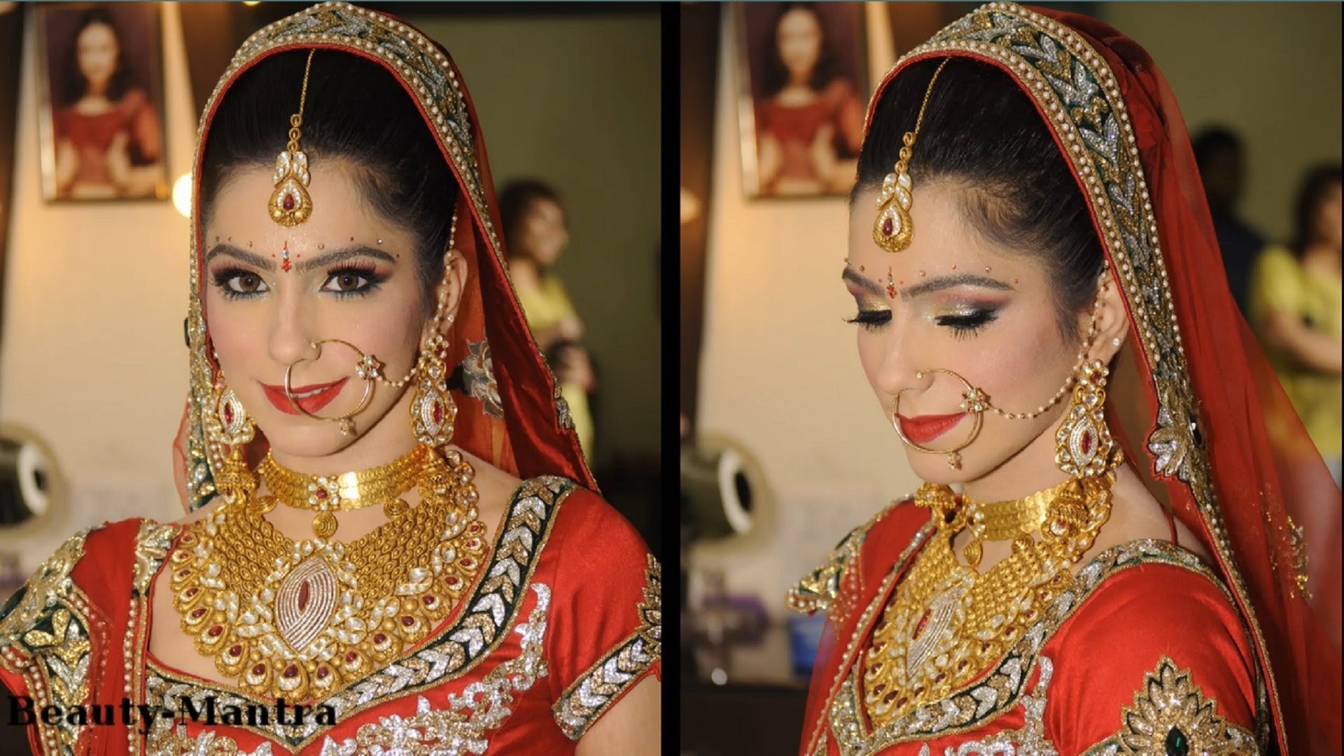 Bridal Makeup Ideas - Traditional Indian Wedding Bride - HD Wallpaper 