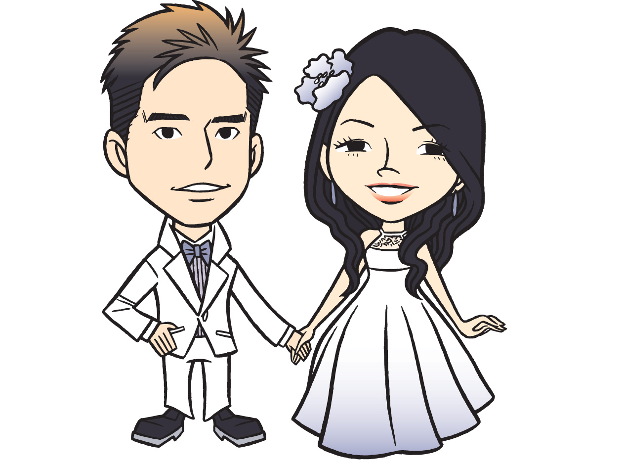 Images For Indian Bride And Groom Animated - Cartoon Marriage - HD Wallpaper 