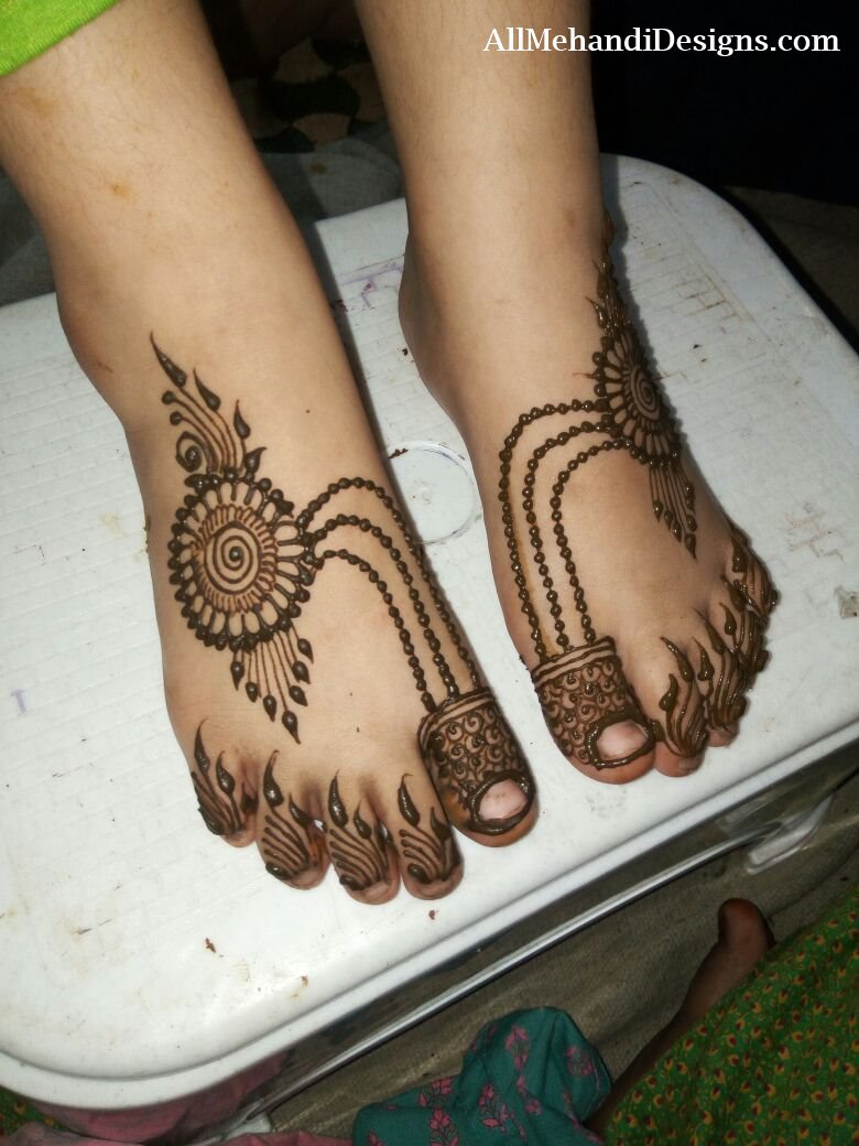 Feet Mehndi Designs Simple Feet Mehndi Designs Easy - Mehndi Design Pair Ki Simple - HD Wallpaper 